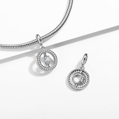 Halo Ring Charm – 925 Sterling Silver – view 2