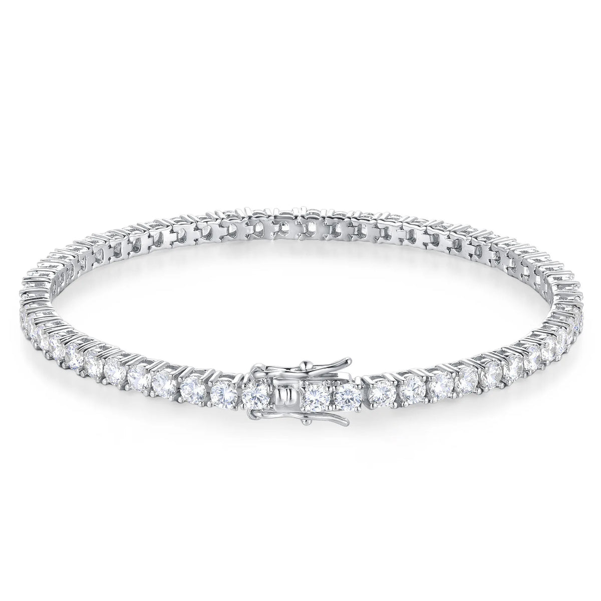 2mm moissanite tennis bracelet in 925 sterling silver