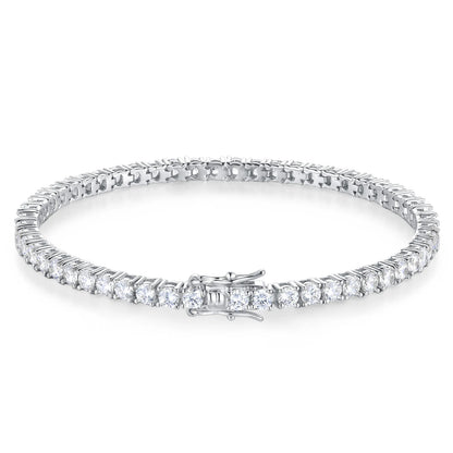 2mm moissanite tennis bracelet in 925 sterling silver