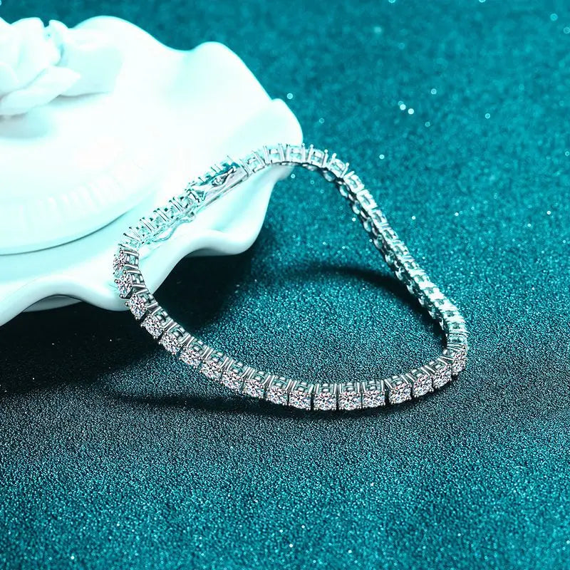 2mm moissanite tennis bracelet in 925 sterling silver