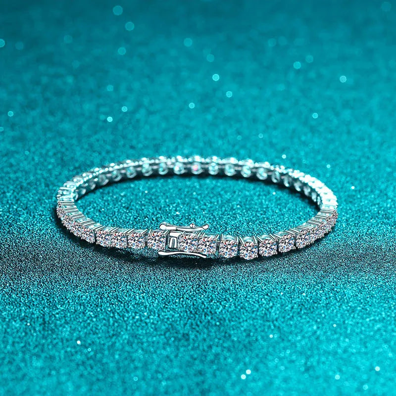 2mm moissanite tennis bracelet in 925 sterling silver