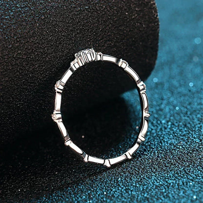 Moissanite solitaire ring in 925 sterling silver