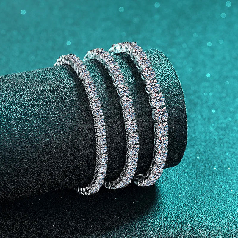 2mm moissanite tennis bracelet in 925 sterling silver