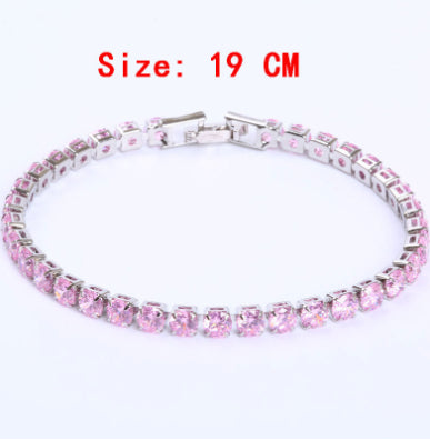 Cubic Zirconia Tennis Bracelet – Iced Out Crystal, Gold – view 13