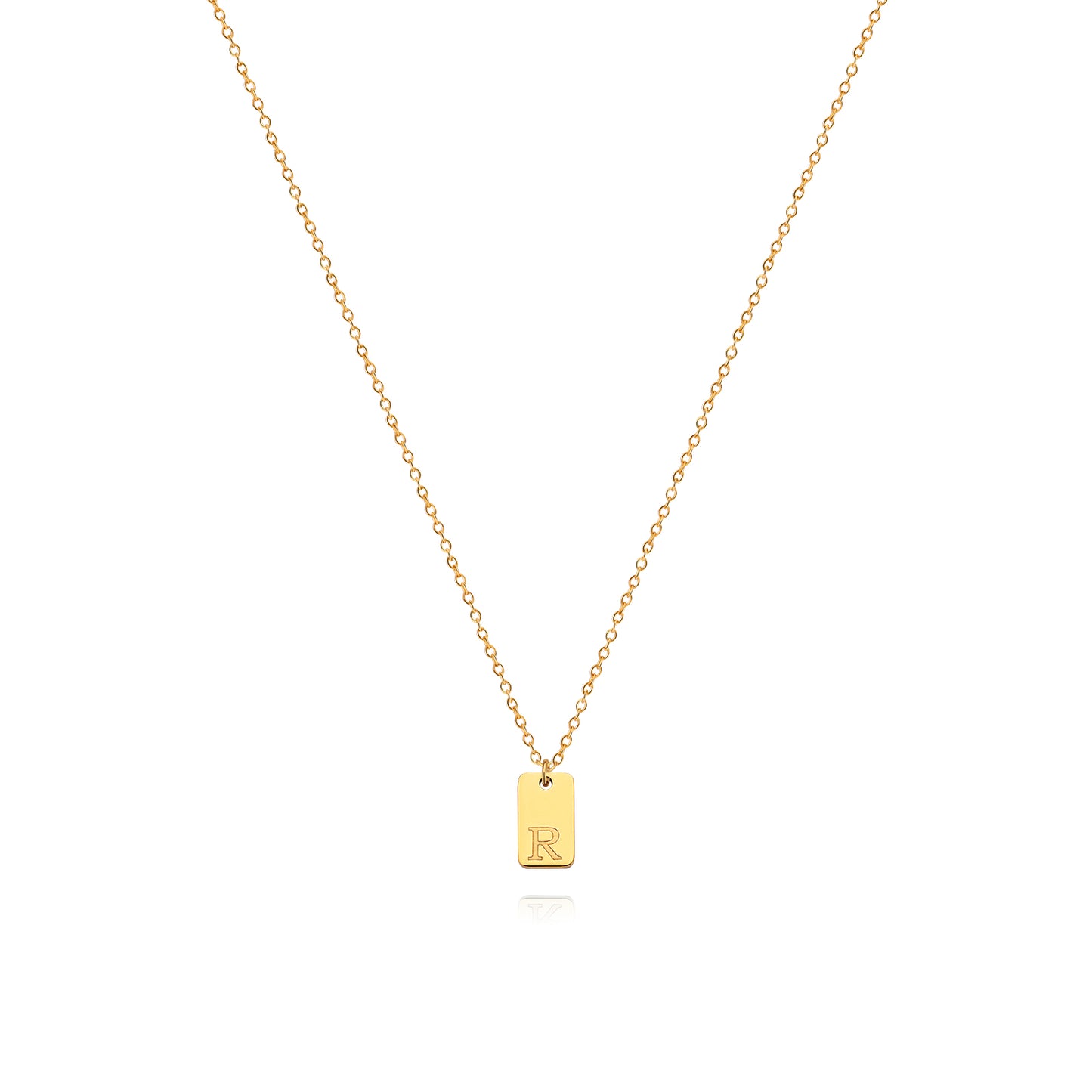 Stainless Steel Simple 26 Letter Tag Pendant Necklace – view 19