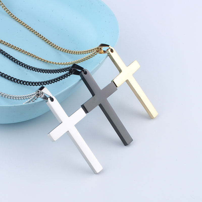 Cross Necklace Minimalist Stainless Steel Accessory – view 2