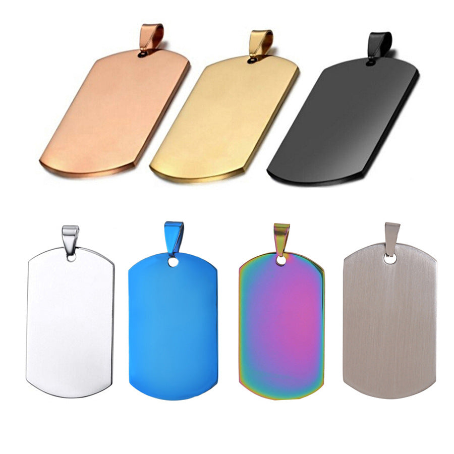 Stainless Steel Mirror Titanium Steel Dog Tag Pendant – view 4