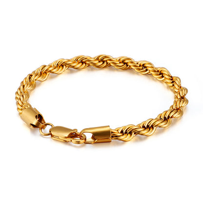 Gold Double Color Twist Chain Stainless Steel Bracelet – view 10
