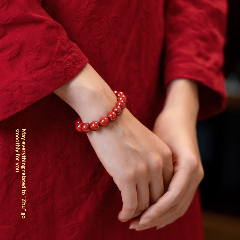 Imperial Sand Cinnabar Bracelet For Ones Zodiac Year In Red – view 2