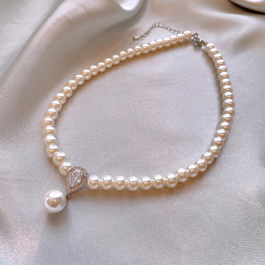 18k Solid Gold Plated Pearl Necklace For Women – view 4
