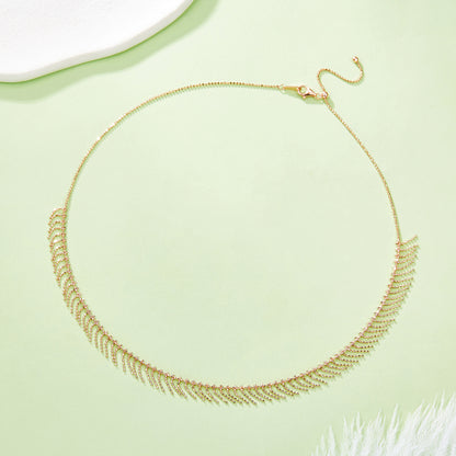 Beaded tassel adjustable necklace in plated finish – view 5