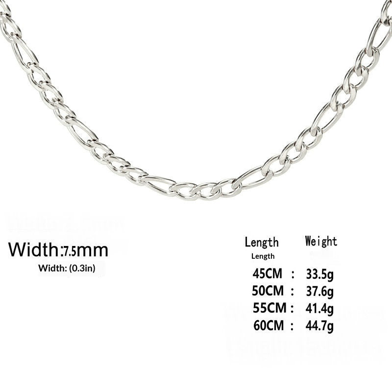 Extra-thick Stainless Steel Figaro Chain Mens Necklace – view 18
