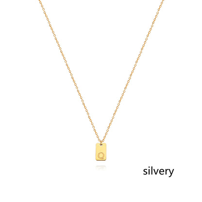 Stainless Steel Simple 26 Letter Tag Pendant Necklace – view 44
