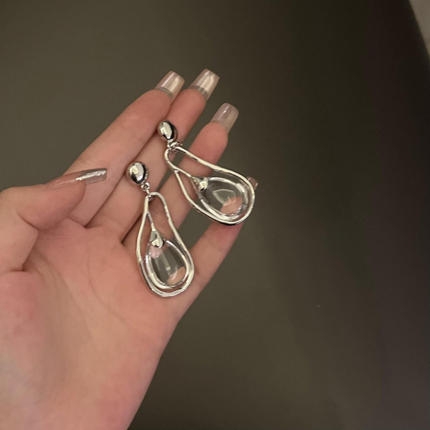 Vintage Hollow Teardrop Earrings – French Style – view 4