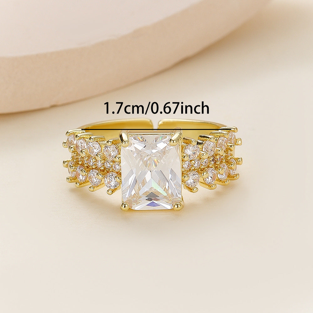 Fashionable Open-ended Zircon Ring For Women – view 4