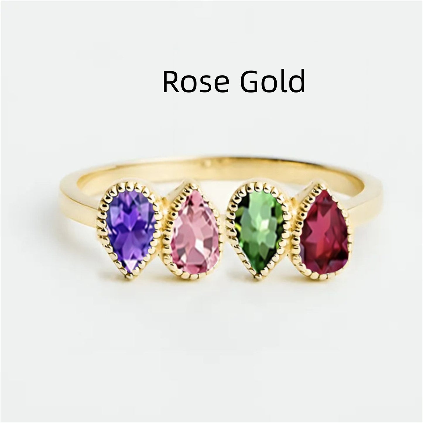 12-color Birthstone Water Drop Ring DIY – view 7
