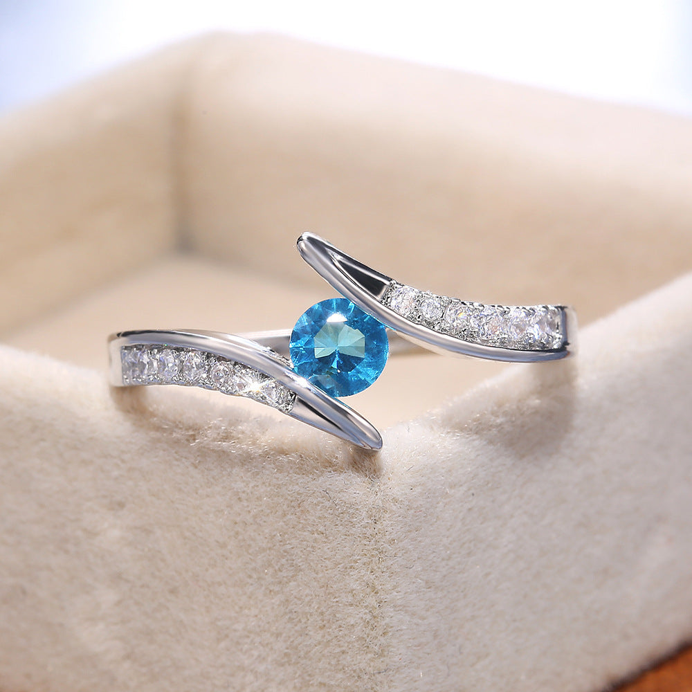 Fashionable Round Zircon Ring For Women