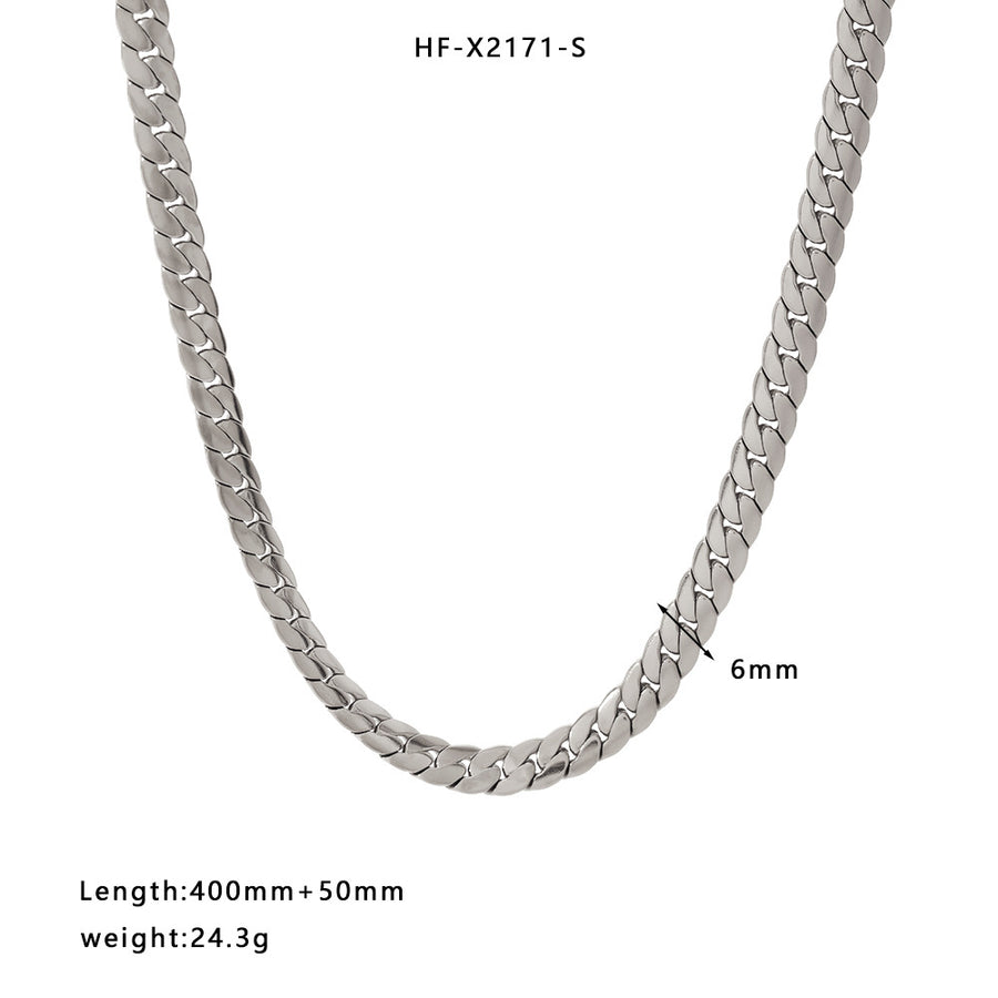 Retro Snake Bone Chain Necklace – 18K Gold Titanium Steel – view 4