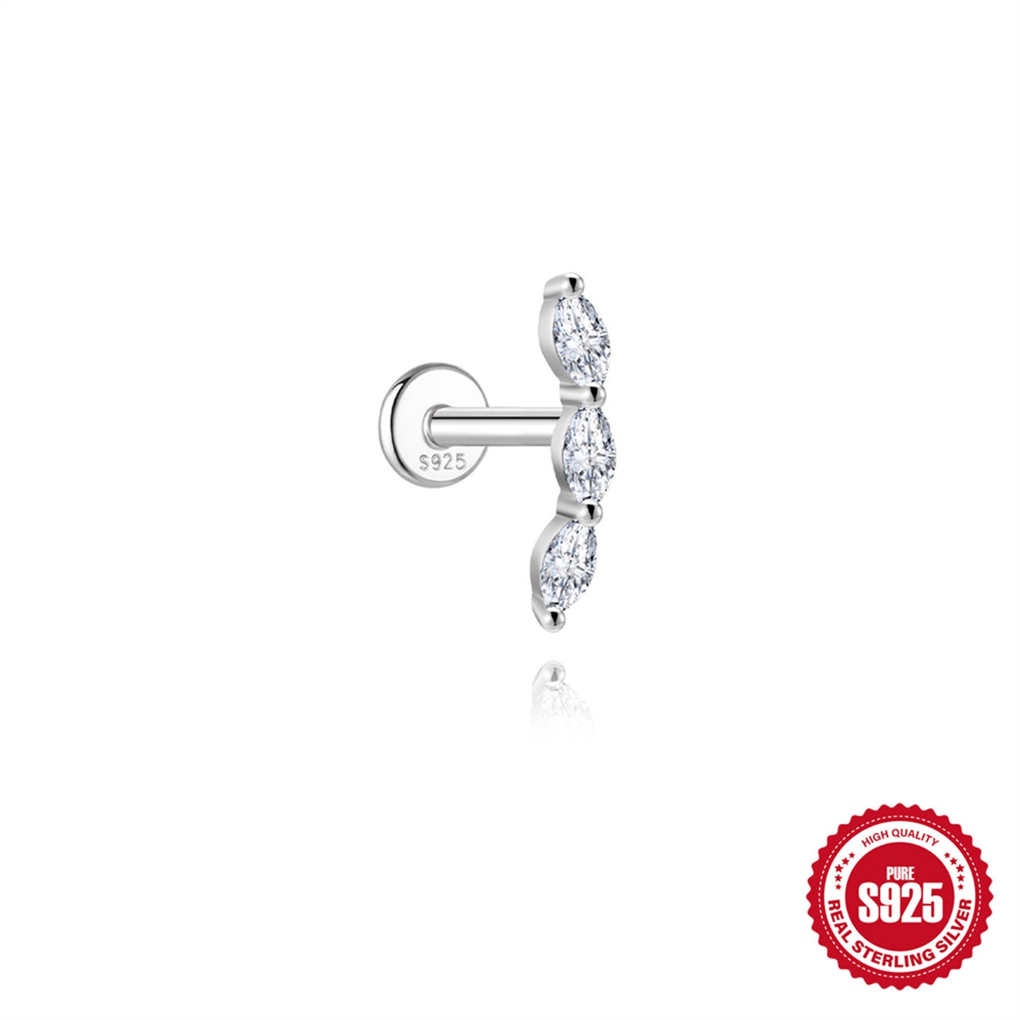 S925 Sterling Silver Moissanite Stud Earrings For Women – view 15