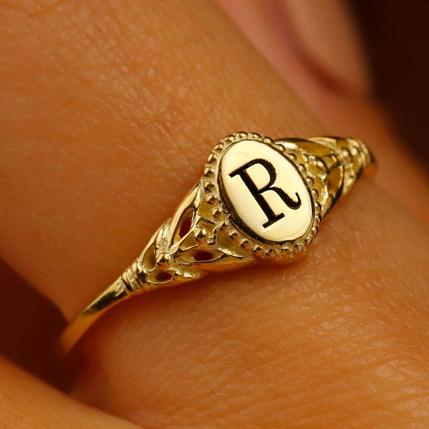 Personalization Of Ring Initials Lettering