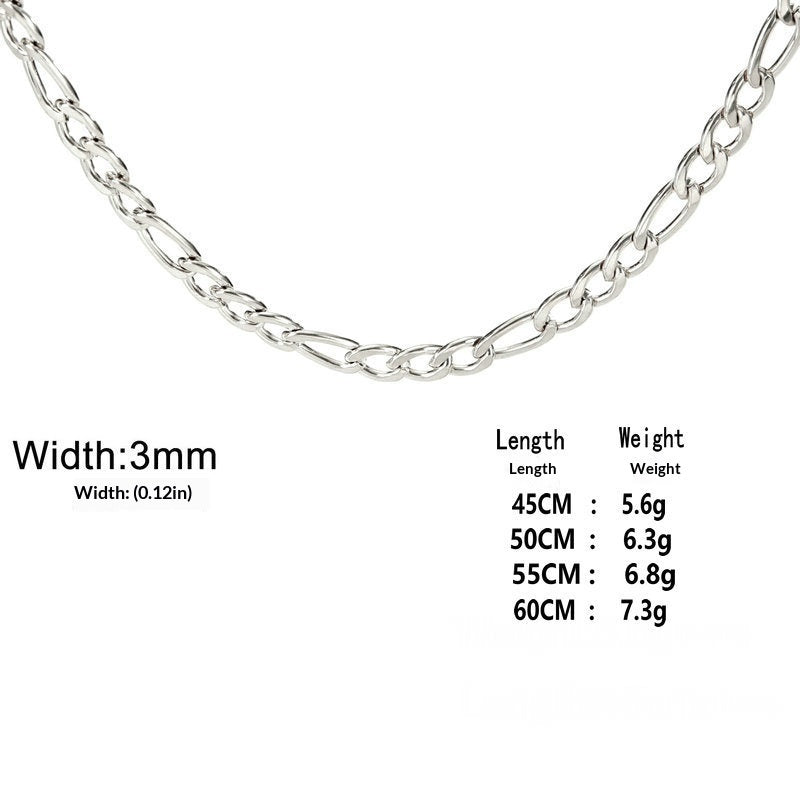 Extra-thick Stainless Steel Figaro Chain Mens Necklace – view 6