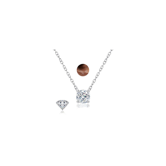 Moissanite Layered Choker Necklace – 925 Silver, White Gold Plated