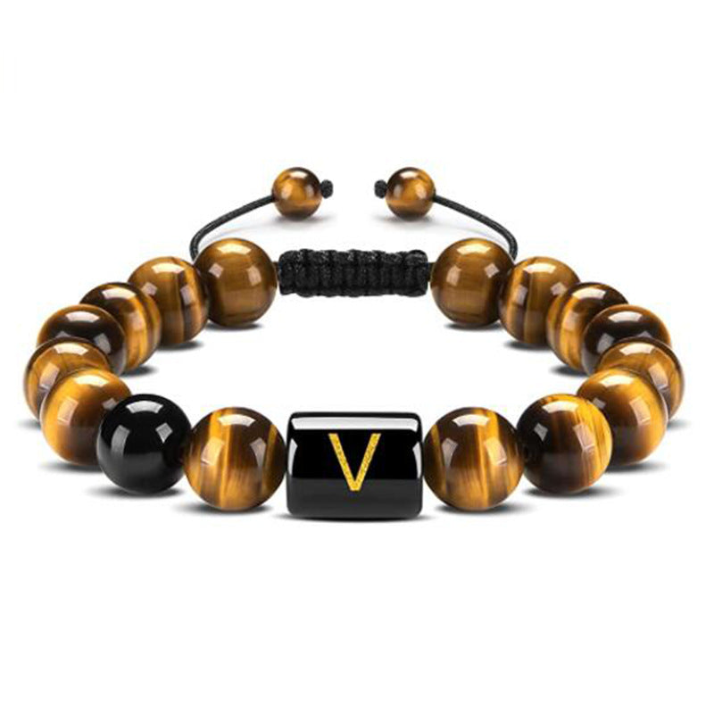 Natural Tiger Eye Stone Agate Bead Bracelet – view 4