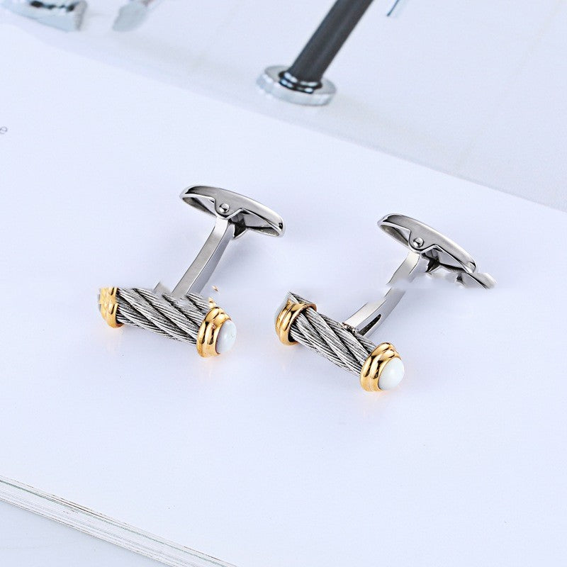 French Stainless Steel Cufflinks Men – view 7