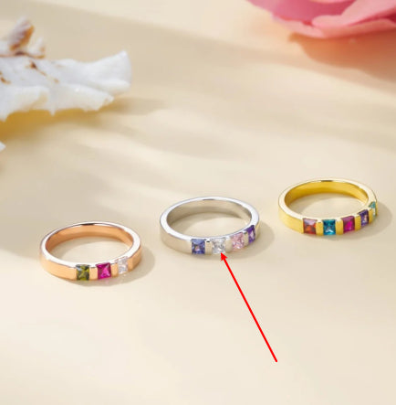 Stainless Steel Customized Zircon Ring – Style A – view 7
