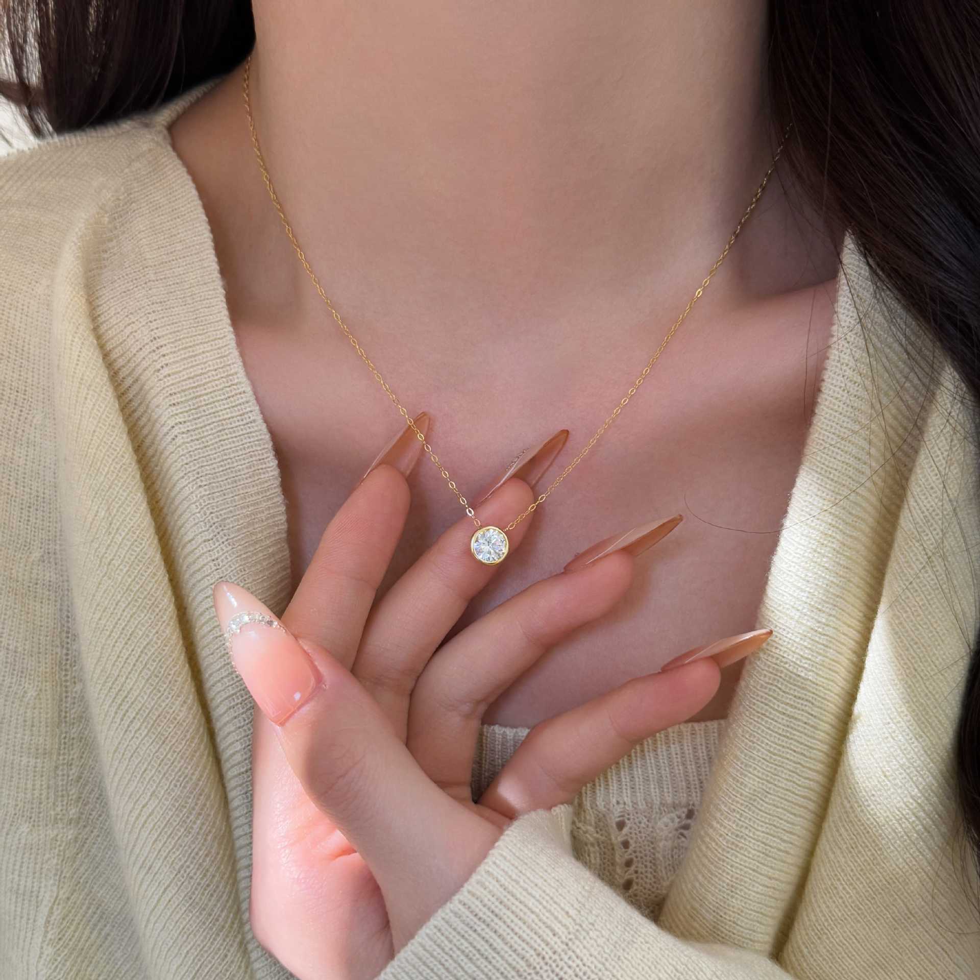Classic Bubble Minimalist Necklace – S925, 18K Gold Plated – view 4