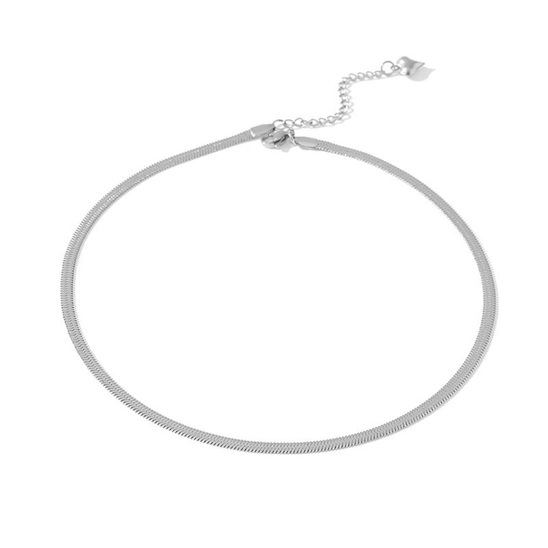 Stainless Steel Geometric Snake Chain Necklace – view 2
