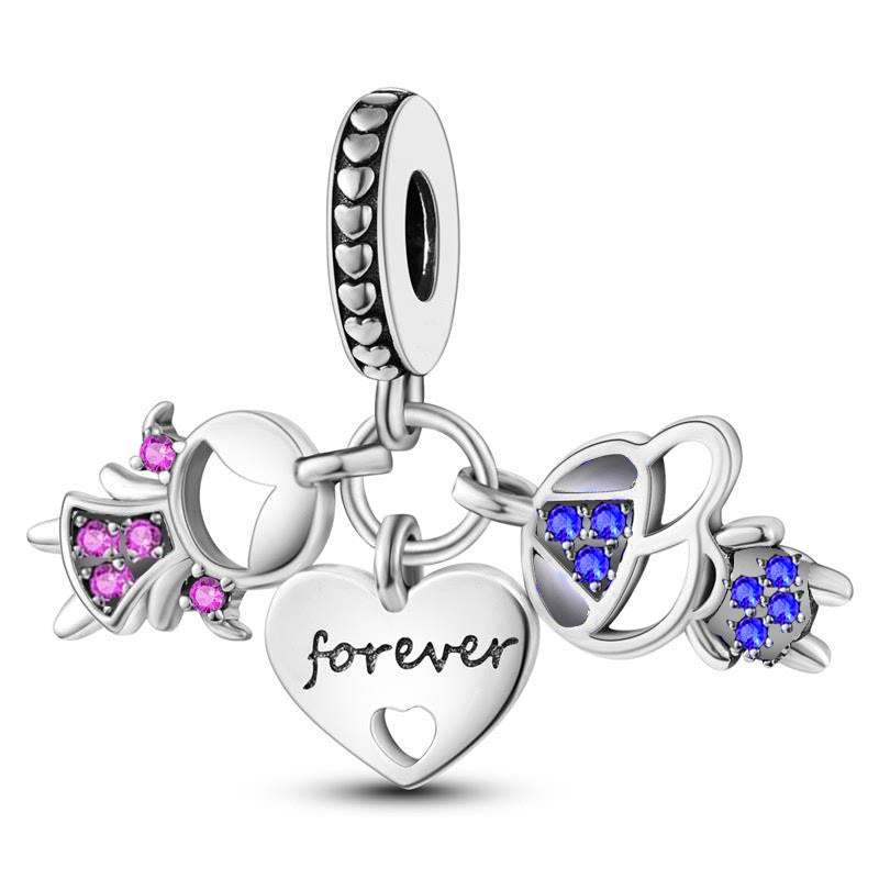 Electroplated Silver Cartoon Charm Beads For DIY Bracelets And Necklaces – view 25