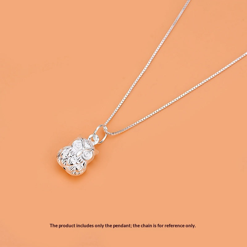 Sterling Silver Jewelry Pendant Cute Owl Pendant – view 3
