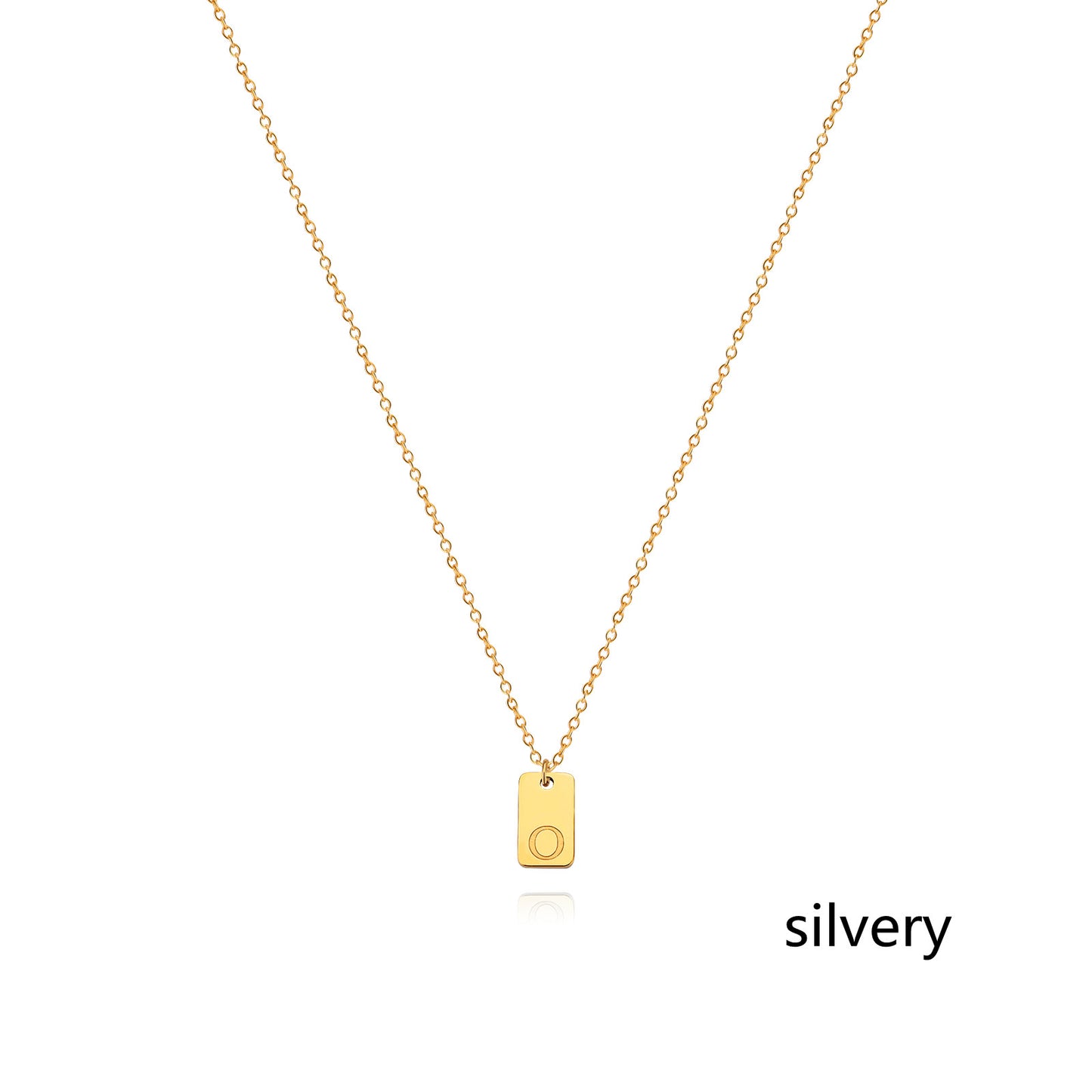 Stainless Steel Simple 26 Letter Tag Pendant Necklace – view 42