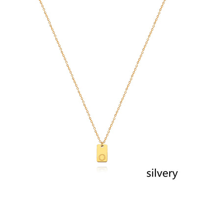 Stainless Steel Simple 26 Letter Tag Pendant Necklace – view 42