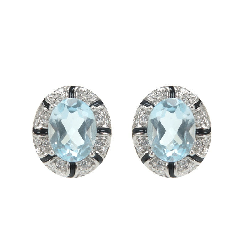 Natural Colored Gemstone Crystal Topaz EarringsMade Of 925 Sterling Silver – view 8