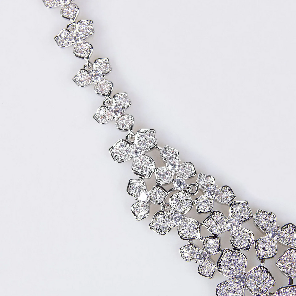 Coloured Statement set – clear crystal floral detail