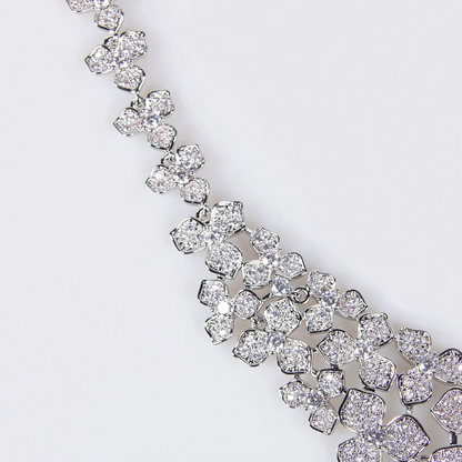 Coloured Statement set – clear crystal floral detail