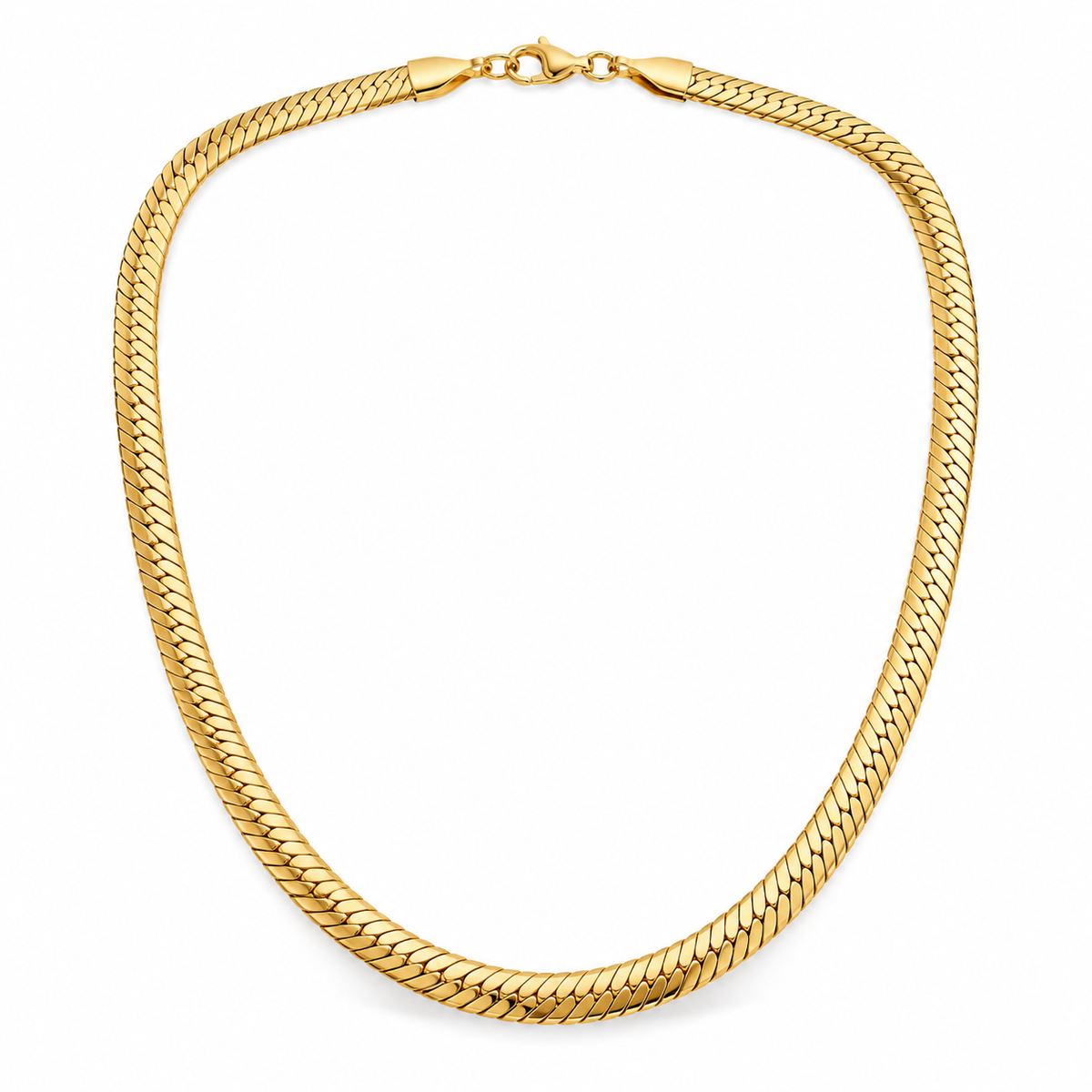 Gold-Tone Snake Chain Necklace – 5 mm on white background