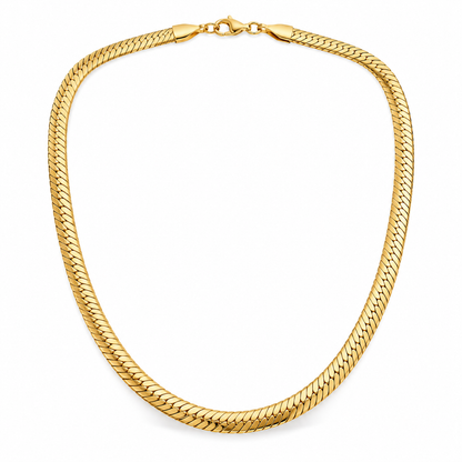 Gold-Tone Snake Chain Necklace – 5 mm on white background