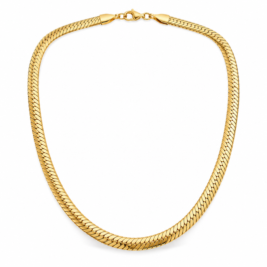 Gold-Tone Snake Chain Necklace – 5 mm on white background