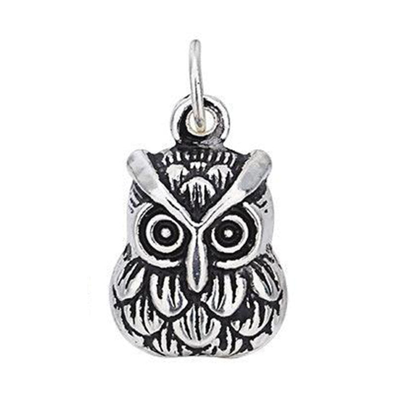 Thai silver owl pendant on white background