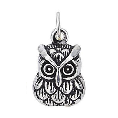 Thai silver owl pendant on white background