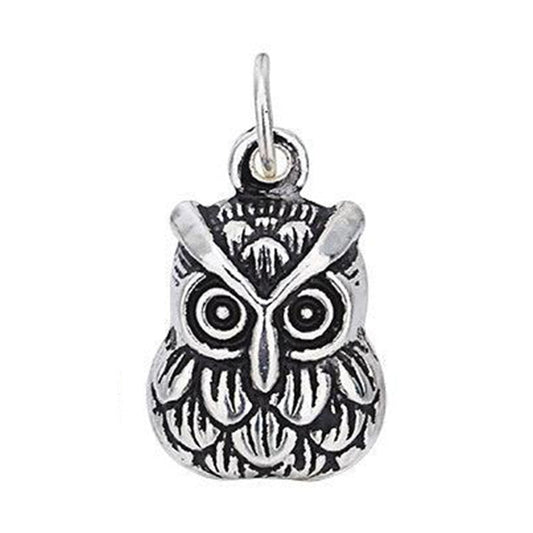 Thai silver owl pendant on white background