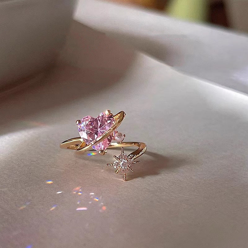 Sweet Heart Pearl Ring – Elegant Band