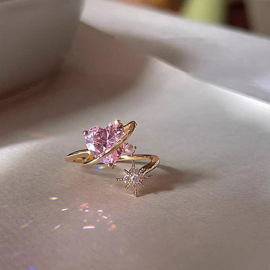 Sweet Heart Pearl Ring – Elegant Band