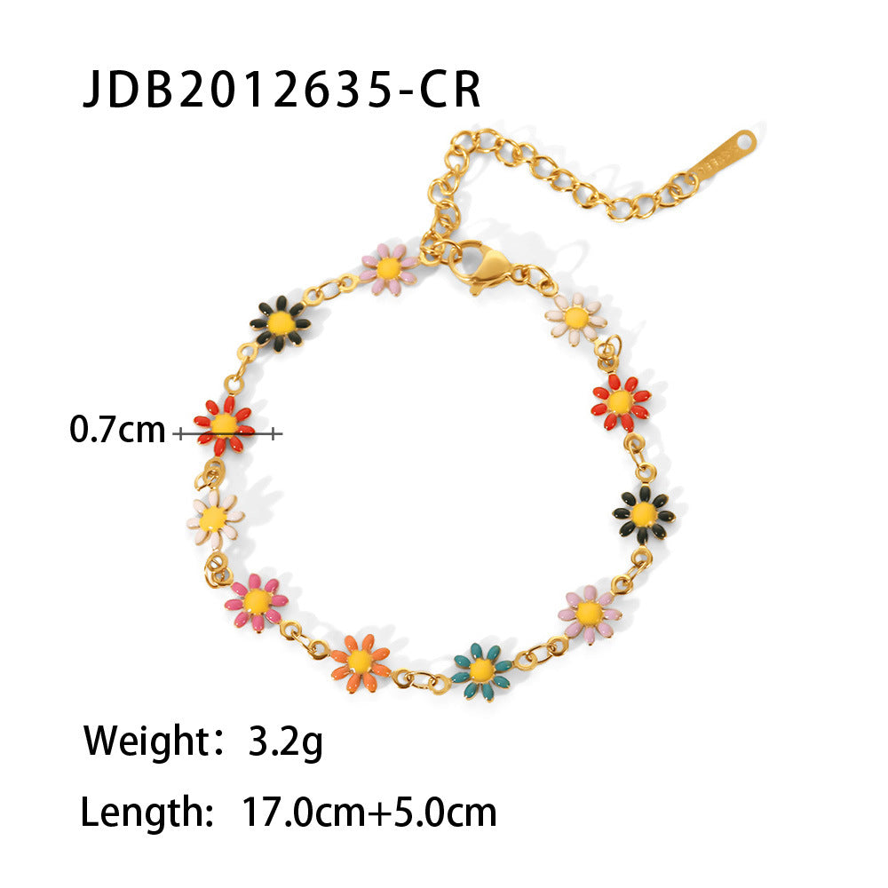 Titanium Steel Jewelry Necklace Bracelet 18K Gold White – view 2