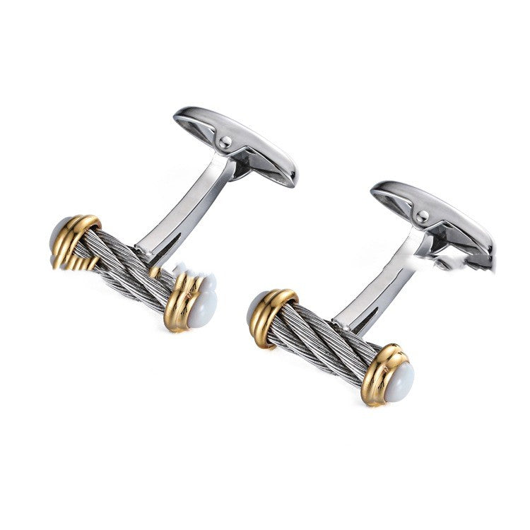 French Stainless Steel Cufflinks Men – view 9