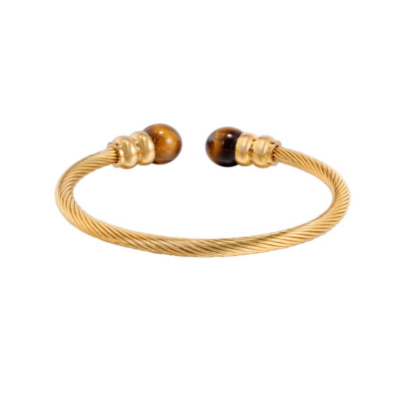 Personalized Titanium Steel Twist 18K Gold Bracelet For Men And Women – view 5