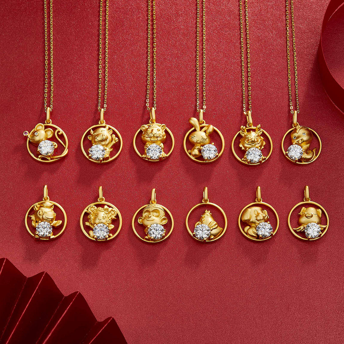 1ct Moissanite Chinese Zodiac Necklace – S925 Gold Plated – view 6